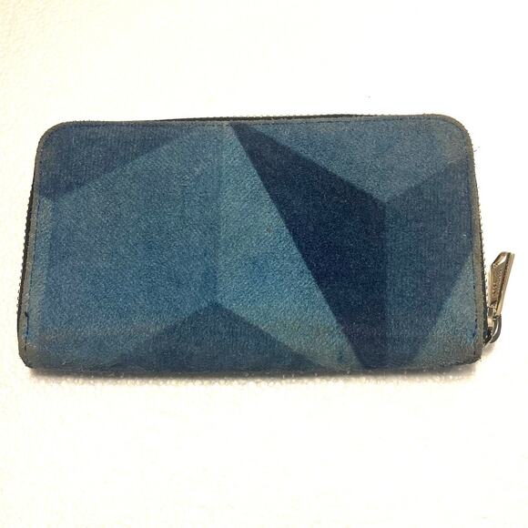 Aimee Kestenberg Denium Patchwork Zip-around Wallet Blue Leather Suede - Picture 2 of 11